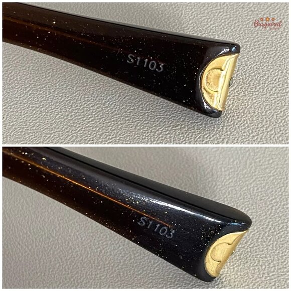 Authentic LOUIS VUITTON Brown Glitter Frame Heather Strass Sunglasses - Z0456E - Picture 10 of 12